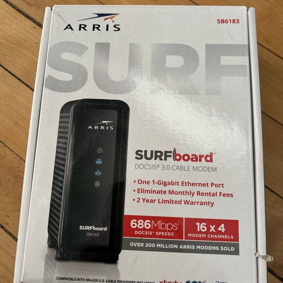 ARRIS SURFboard  SB6183 Black DOSCSIS 3.0 Cable Modem. Working. VGC - Picture 2 of 14